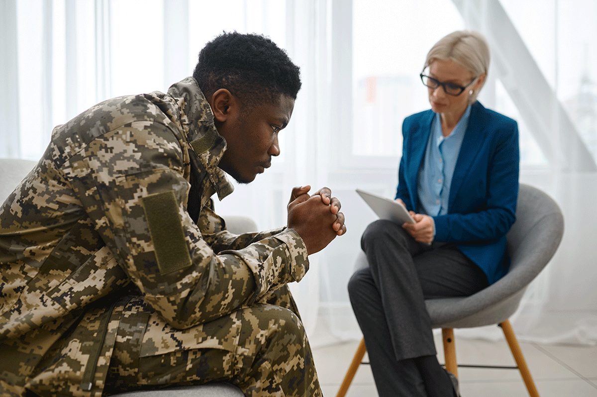 a veteran opens up in therapy about military sexual trauma