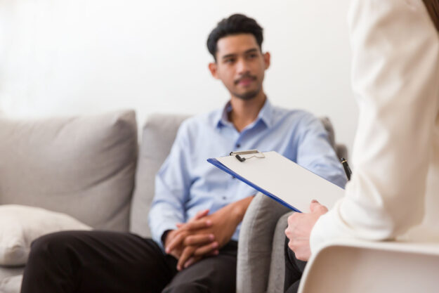 a man begins treatment in a long term residential mental health facility